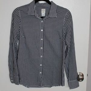 J. Crew Perfect Shirt in Navy Gingham